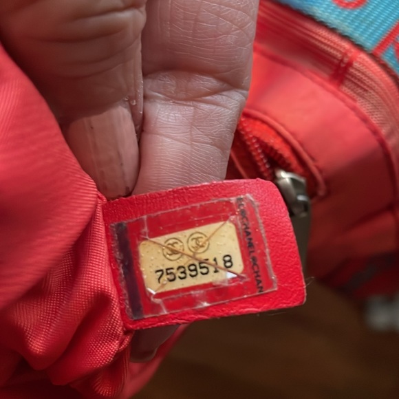 ❤️ Chanel Traveline Canvas Tote Bag Orange/Red - Picture 11 of 12